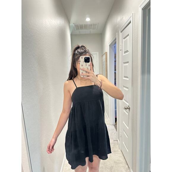glassons black babydoll guaze dress  - size 8 - Picture 1 of 5